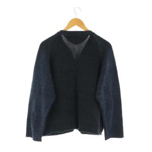 45rpm 藍染めニットカーディガン 長袖 コットン 3 紺 ネイビー 濃紺 ダークネイビー