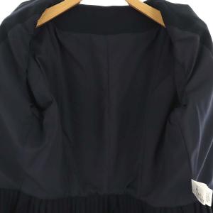 Chesty パールプリーツジャケット カラーレスジャケット 1 黒 ブラック