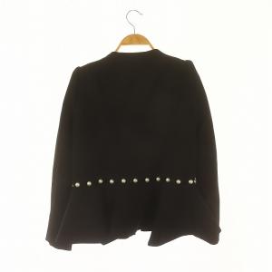 Chesty パールペプラムジャケット Pearl Peplum Jacket ノーカラー ブレザー シングル 1 S 黒 ブラック
