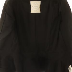 Chesty パールペプラムジャケット Pearl Peplum Jacket ノーカラー ブレザー シングル 1 S 黒 ブラック
