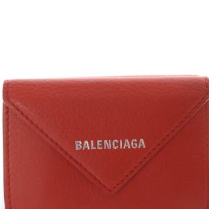BALENCIAGA ペーパーミニウォレット レッド 391446