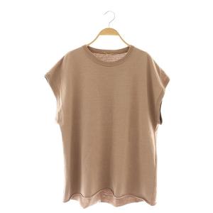 Fine Tシャツ カットソー フレンチスリーブ ライトブラウン