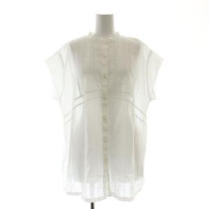 24SS 60ローンフレンチレースブラウス シャツ フレンチスリーブ F 白 ホワイト