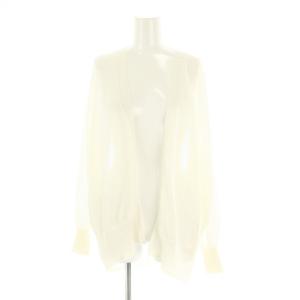 ペーパーガウン カーディガン ニット 長袖 メッシュ オフホワイト /DO OS