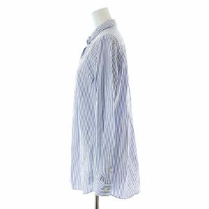 Deuxieme Classe ワイヤーwash シャツ カジュアル 長袖 ストライプ 白 ホワイト 青 ブルー