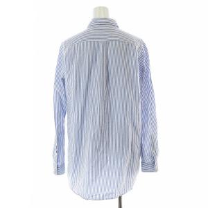 Deuxieme Classe ワイヤーwash シャツ カジュアル 長袖 ストライプ 白 ホワイト 青 ブルー