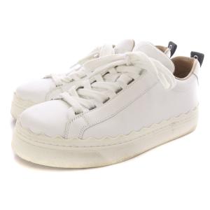 Chloe LAUREN スニーカー レザー ロゴ 36 23cm 白 ホワイト