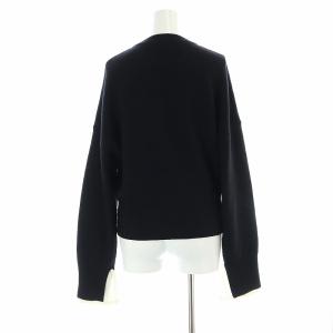 ENFOLD 袖レイヤードニット セーター 長袖 クルーネック 38 M 黒 ブラック