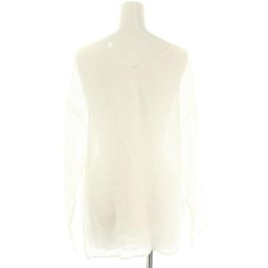 Spick&Span 24SS メッシュリネンルーズプルオーバー シアートップス 長袖 麻 白 ホワイト /KO OS