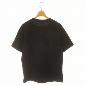 MM6 Maison Margiela 23年製 デストロイクルーネックTシャツ カットソー 半袖 プルオーバーコットンS 黒 ブラック 白 ホワイト