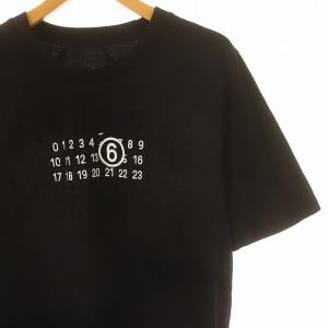 MM6 Maison Margiela 23年製 デストロイクルーネックTシャツ カットソー 半袖 プルオーバーコットンS 黒 ブラック 白 ホワイト