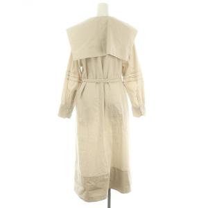 ADORE 22AW コットンストレッチブロードワンピース シャツワンピ 長袖 ビッグカラー 前開き 38 ライトベージュ