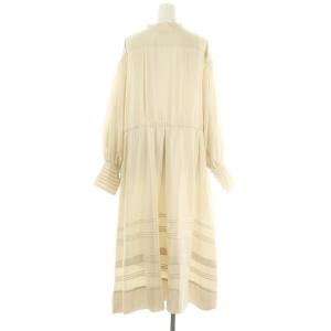 ADORE 22AW ストレッチデシンワンピース 長袖 マキシ丈 ロング スキッパー 38 M ライトベージュ