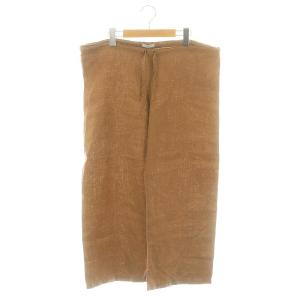 リネンパンツ ストレート 麻 茶 ブラウン