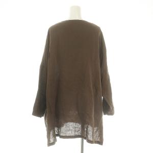 JOURNAL STANDARD LUXE 24SS エアリネンボートネックブラウス チュニック プルオーバー 長袖 茶色 ブラウン /ES OS