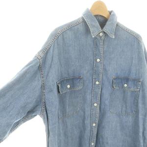 Deuxieme Classe デニムシャツ オーバーサイズ 長袖 ライトブルー