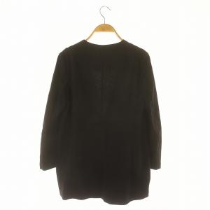 MUSE de Deuxieme Classe コンチネンタルリネンジャケット ノーカラー リネン混 36 黒 ブラック /MF OS