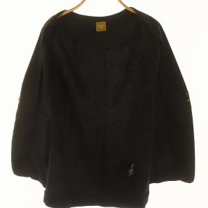 MUSE de Deuxieme Classe コンチネンタルリネンジャケット ノーカラー リネン混 36 黒 ブラック /MF OS