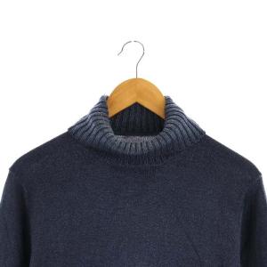 Cruciani ウールタートルネックニット セーター 長袖 48 紺 ネイビー