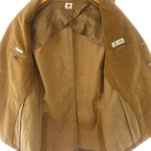 LUIGI BORRELLI コーデュロイ背抜き3Bテーラードジャケット 48 キャメル