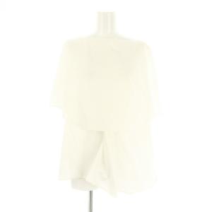 ケープデザイン プルオーバー ブラウス シャツ 半袖 コットン 38 M 白 ホワイト /YQ OS