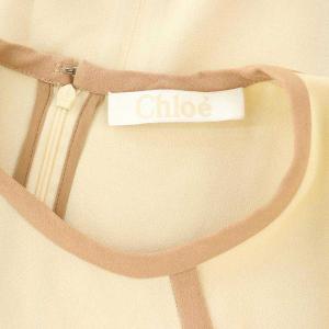 Chloe パイピングノースリーブブラウス プルオーバー 38 ライトベージュ