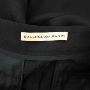 BALENCIAGA タック テーパードパンツ 裾ジップ フランス製 36 黒 ブラック 229340