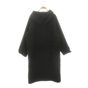 Spick&Span 23AW ボンディングフーデッドコート ロング ジップアップ 38 黒 ブラック