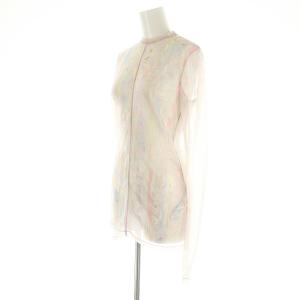 Mame Kurogouchi Marble Print Sheer Jersey Crew Neck Top 2