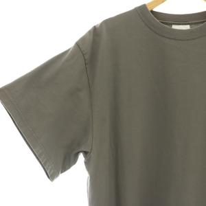 HYKE コットンクルーネックサイドスリットTワンピース ロング 半袖 2 グレー /DF OS