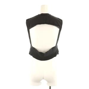 ENFOLD 23SS BACK-OPEN VEST ニット ベスト プルオーバー クロップド 38 グレー