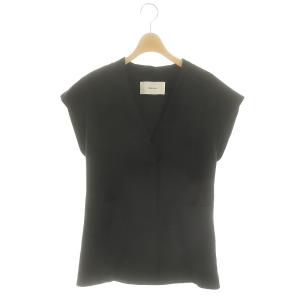 23SS Satin Over Vest ベスト テーラードジレ 36 S 黒 ブラック /KO OS