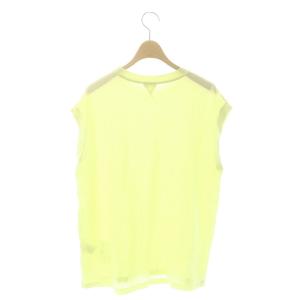 BLAMINK コットンクルーネック 刺繍 ショートスリーブTシャツ カットソー チュニック丈 黄色 イエロー /MI