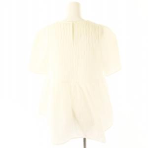 yori フクレフレアブラウス 半袖 チュニック丈 36 白 ホワイト /MI OS