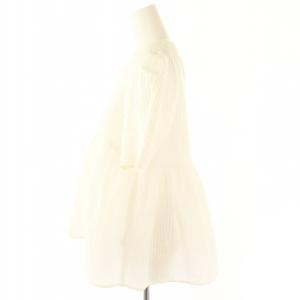 yori フクレフレアブラウス 半袖 チュニック丈 36 白 ホワイト /MI OS