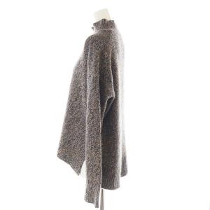 Theory CASHMERE KARENIA MRL T ニット セーター 長袖 スタンドカラー S 紺 ネイビー オレンジ