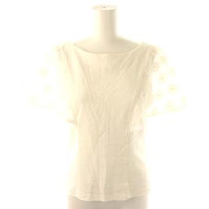 ケープ風トップス カットソー 半袖 38 白 ホワイト /DF OS