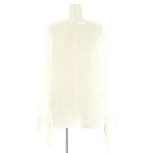 23AW DOT チュール ブラウス シャツ 長袖 インナー付き 38 M 白 ホワイト