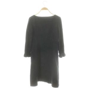 René デニム ジップアップワンピース ひざ丈 長袖 32 濃紺 ダークネイビー