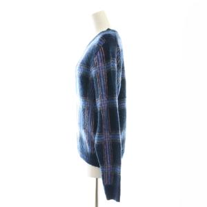 MUVEIL チェック 長袖 ニット セーター 紺 ピンク 青 緑