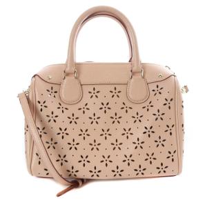 COACH フラワーパンチング 2WAY ボストンバッグ ショルダーバッグ ピンク F37619