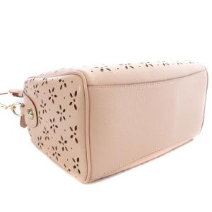 COACH フラワーパンチング 2WAY ボストンバッグ ショルダーバッグ ピンク F37619