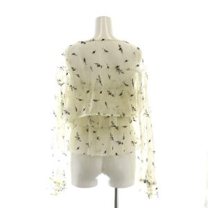 SNIDEL 24SS フリルキャミ&ボレロセット ブラウス 長袖 クロップド丈 花柄 F アイボリー 黒 ブラック