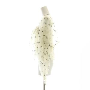 SNIDEL 24SS フリルキャミ&ボレロセット ブラウス 長袖 クロップド丈 花柄 F アイボリー 黒 ブラック
