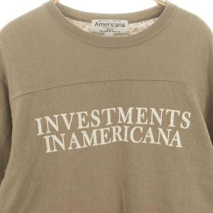 AMERICANA Deuxieme Classe別注 FOOTBALL Tシャツ カットソー 長袖 ロゴ ベージュ 白 ホワイト