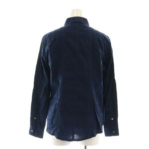 BURBERRY LONDON 長袖 シャツ シャドウチェック 38 紺 ネイビー