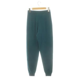Max Mara 近年モデル 白タグ ウールカシミヤ ロゴ刺繍 ニット ジョガーパンツ ボトムス イージー S 緑 グリーン