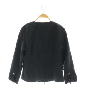 CHANEL 07C ツイードジャケット ノーカラー 総裏地 38 ブラック