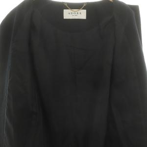 ADORE ツイード コート ノーカラー ミドル丈 コットン混 38 M 濃紺 /YQ OS