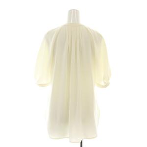 ANAYI タイカラー ブラウス シャツ 半袖 前開き 38 アイボリー